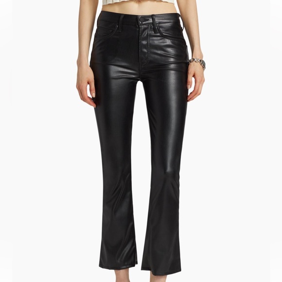 MOTHER Denim The Insider Ankle-Crop Faux Leather Pants - Picture 3 of 6